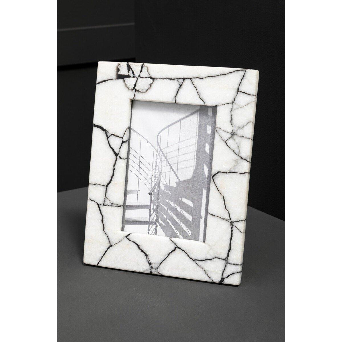 Fifty Five South  Marmara White And Black Marble 5In X 7In Large Pho - Black White - 26 x 20 x