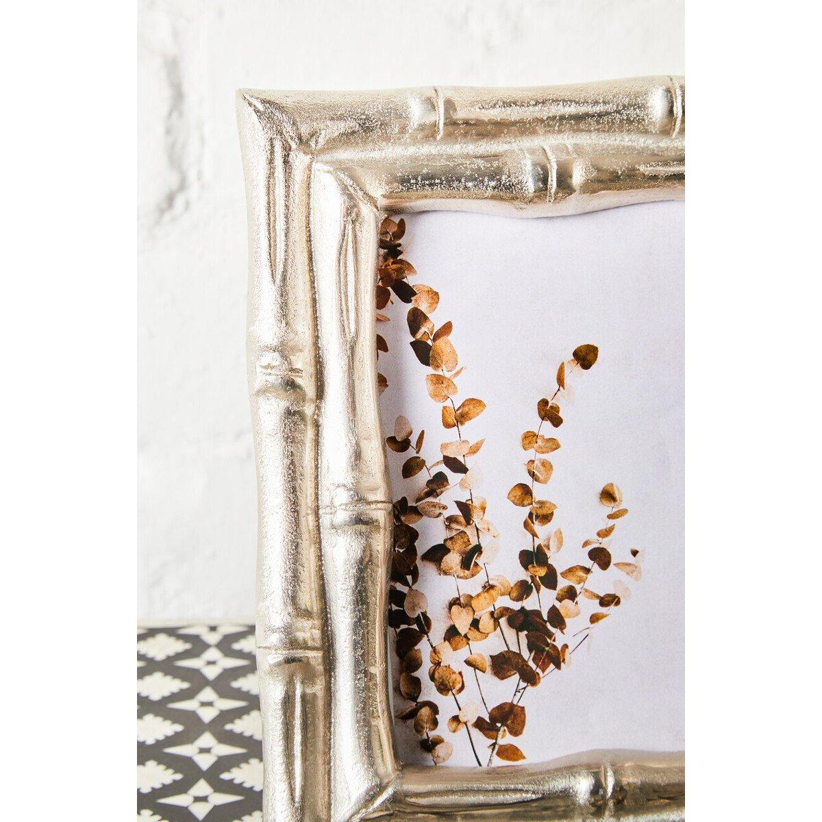 Silver Clear - Interiors by Premier - Hiba Silver Finish Bamboo Effect 5In x 7In Photo F - 3