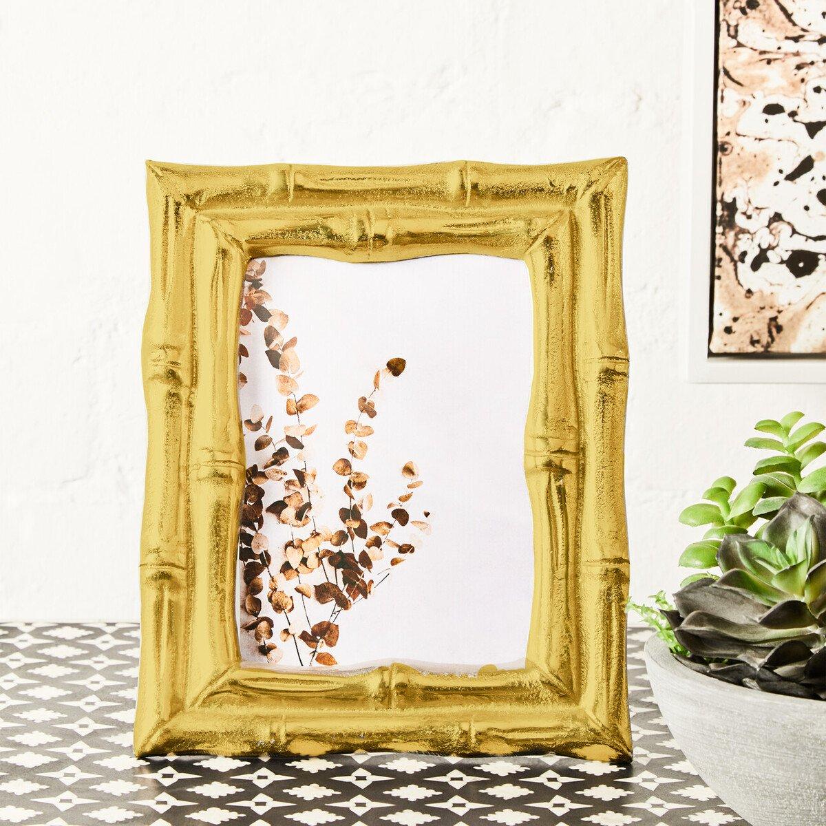 Interiors By Premier  Hiba Gold Finish Bamboo Effect Photo Frame 5X7in - Gold Gold - 24 x 19 x