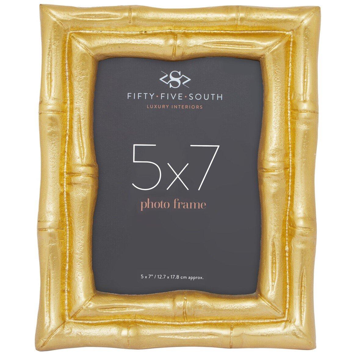 Gold Gold - Interiors by Premier - Hiba Gold Finish Bamboo Effect Photo Frame 5x7in - 4