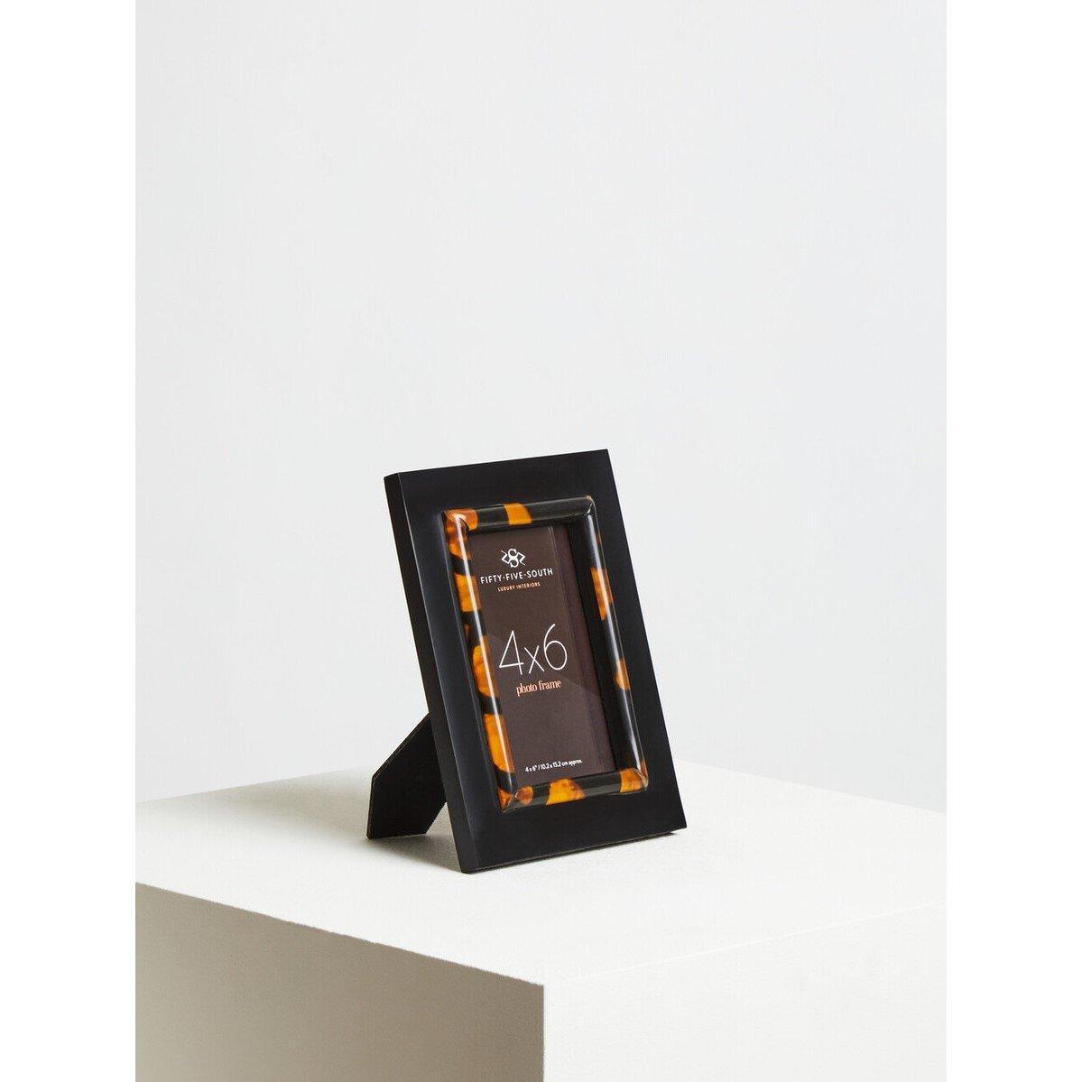 Interiors By Premier  Roma 4 X 6 Inch Tortoise Shell Photo Frame - Black - 22 x 17 x