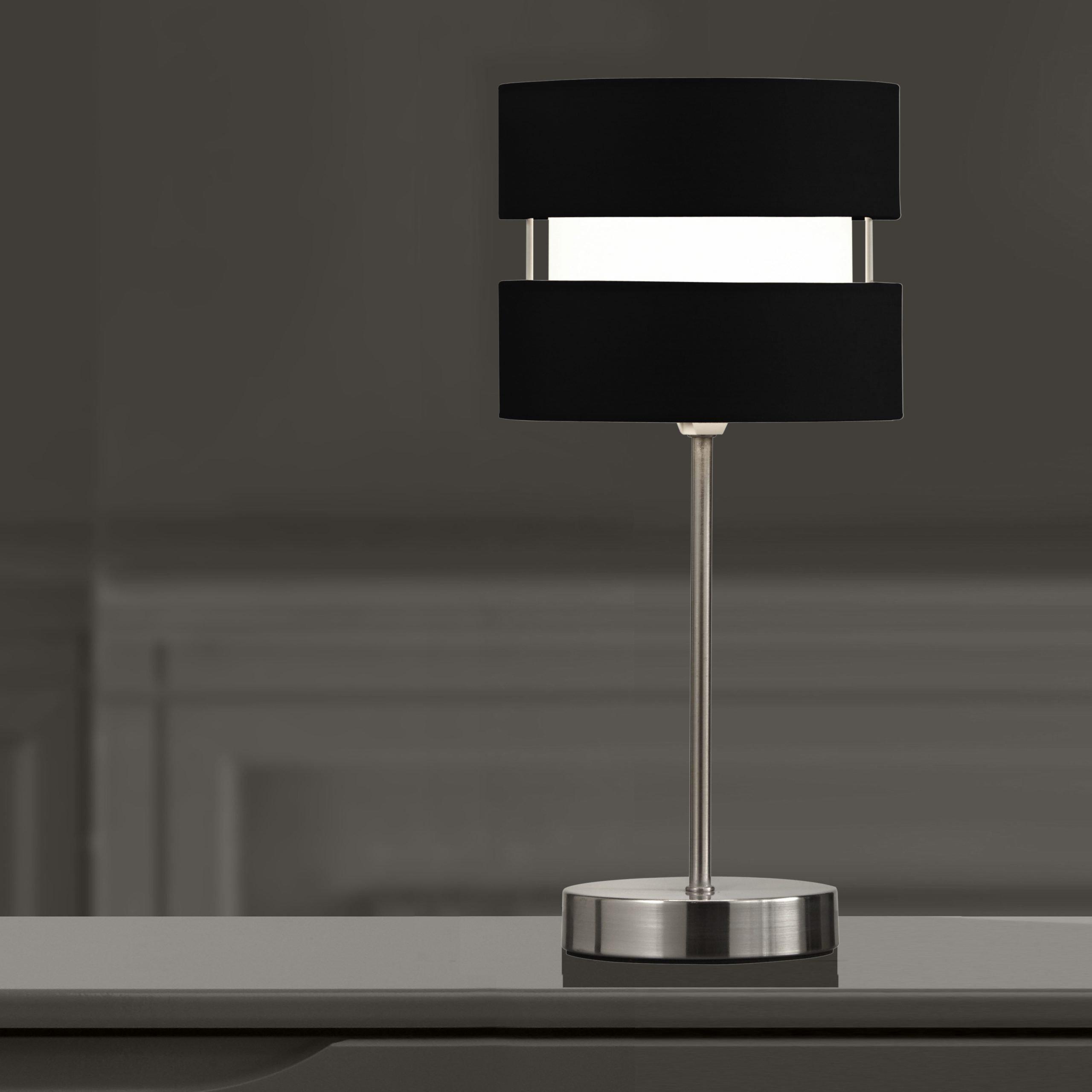 Black - K Living - Chrome Table Lamp Layer Fabric Lamp Shade Black - 3
