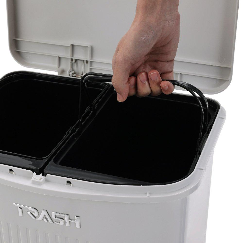 Grey - LIFE IDEAS - 45L 3-Tier Trash Bin - 3