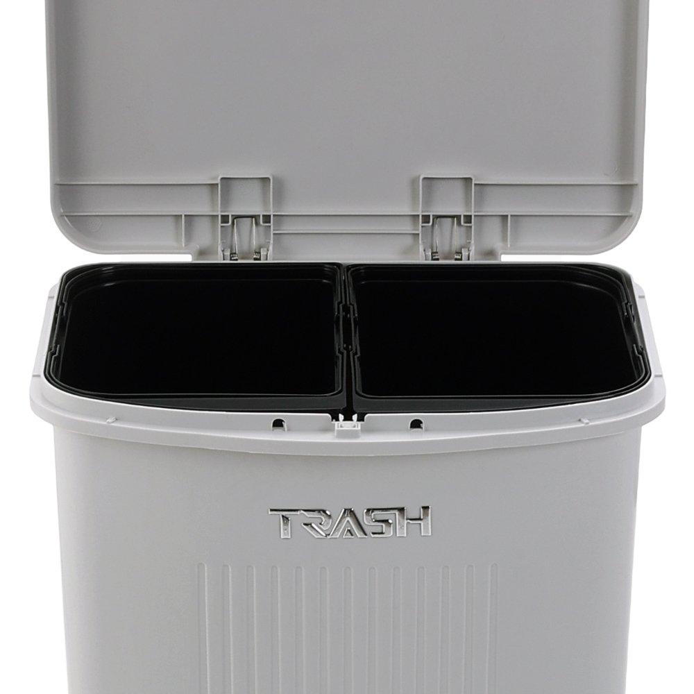 Grey - LIFE IDEAS - 45L 3-Tier Trash Bin - 5