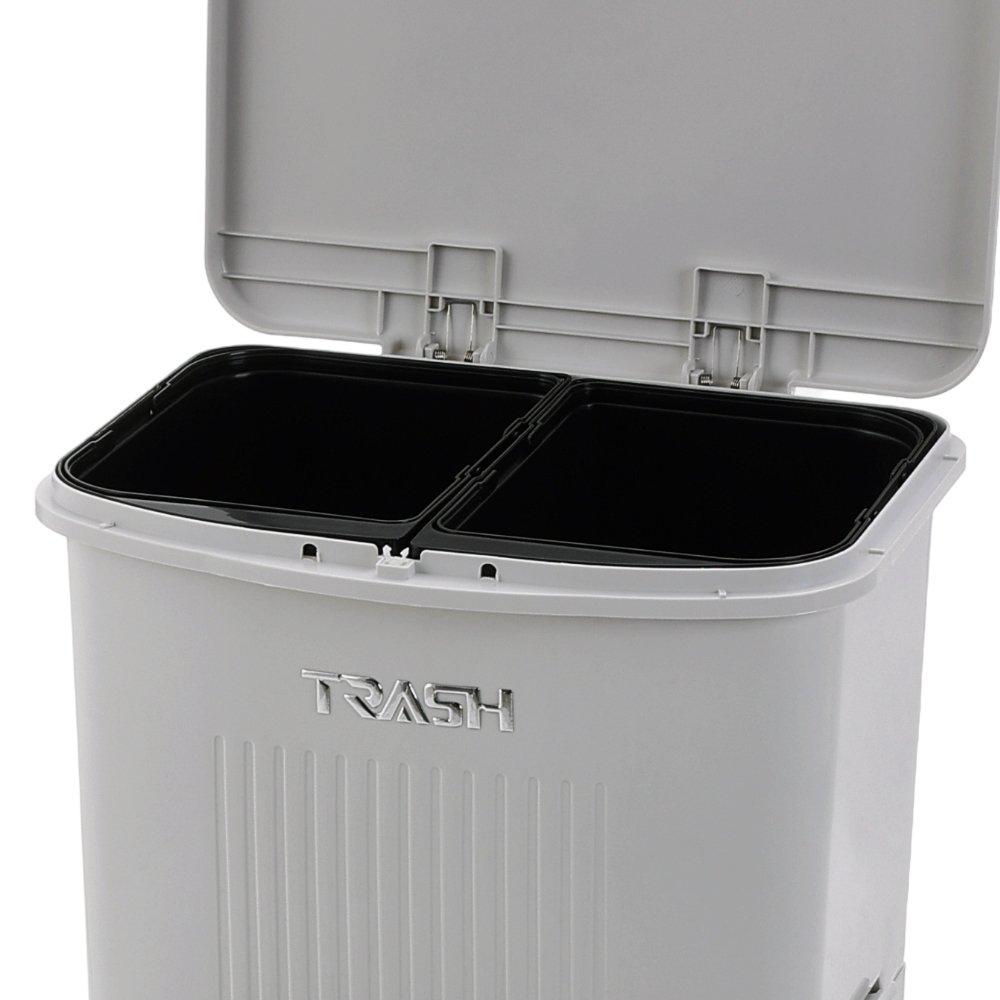 Grey - LIFE IDEAS - 45L 3-Tier Trash Bin - 6