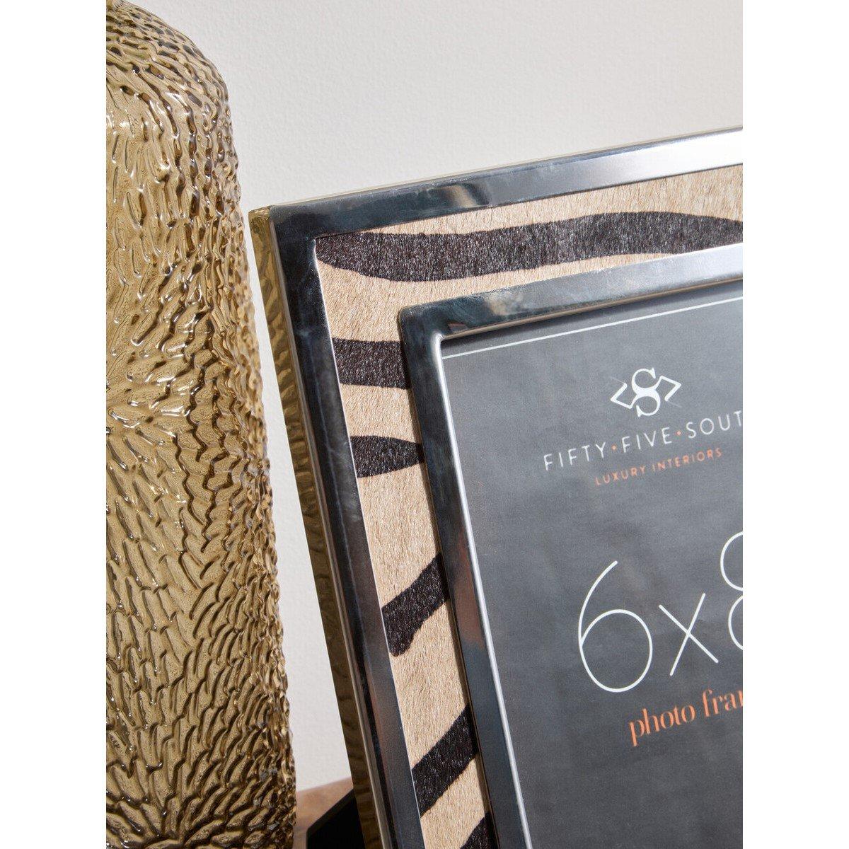 Black White - Fifty Five South - Kensington Townhouse 6in x 8in Zebra Design Photo - 2