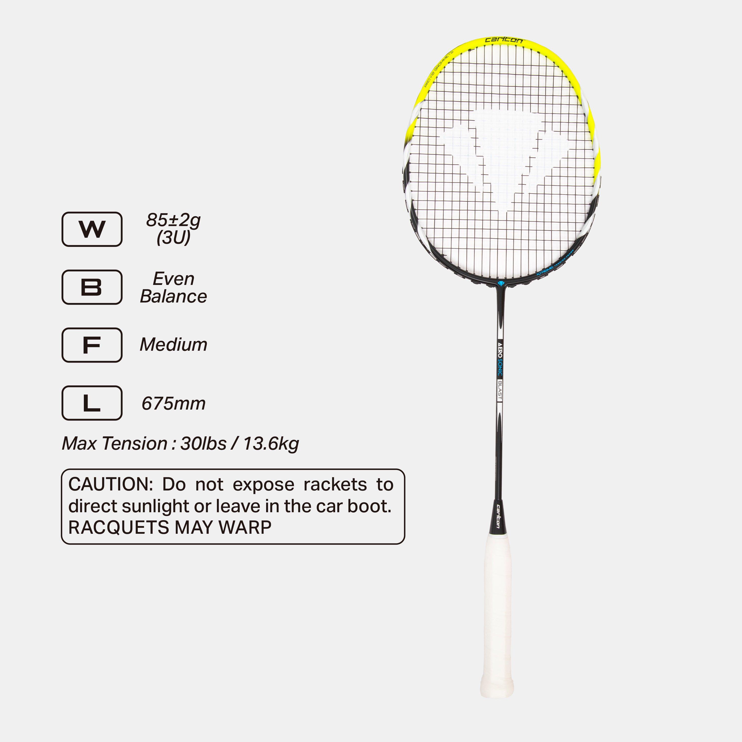 Yellow/Black - Carlton - Aero Blast Badminton Racket - 1