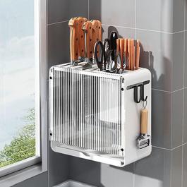 LIFE IDEAS Acrylic Knife Cutlery Holder with Drain Tray