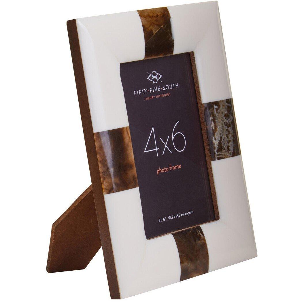 Brown Cream - Fifty Five South - Decio 4In x 6In Cream And Brown Finish Photo Frame - 4