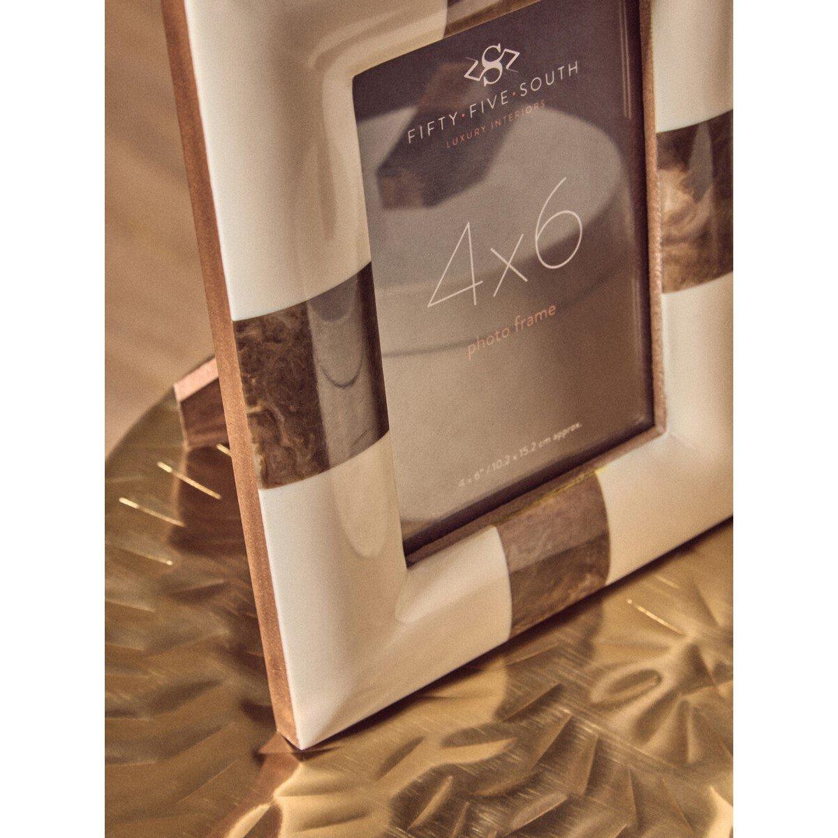 Brown Cream - Fifty Five South - Decio 4In x 6In Cream And Brown Finish Photo Frame - 5