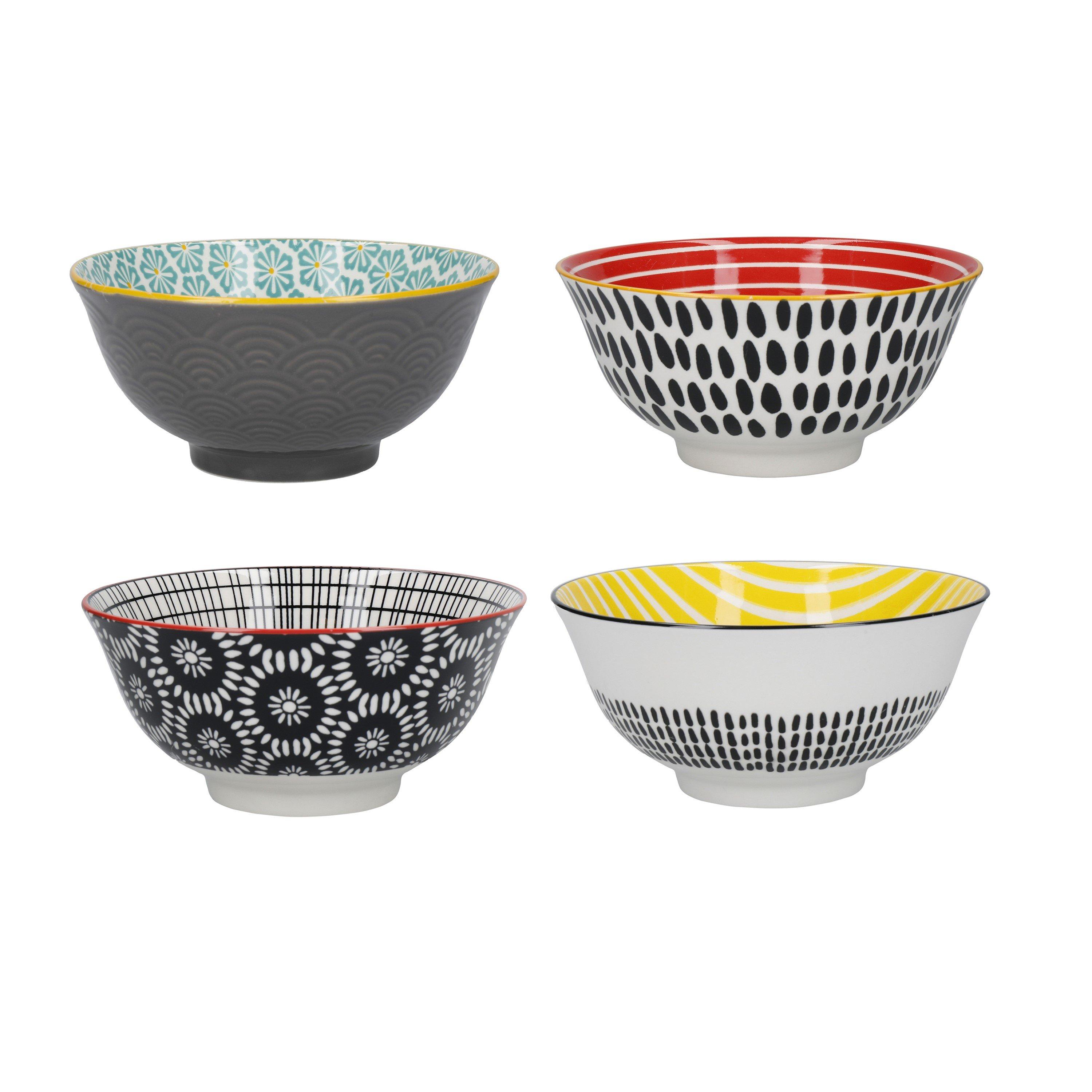 Kitchencraft  Patterned Cereal Bowl Set In Gift Box - Mixed  of 4