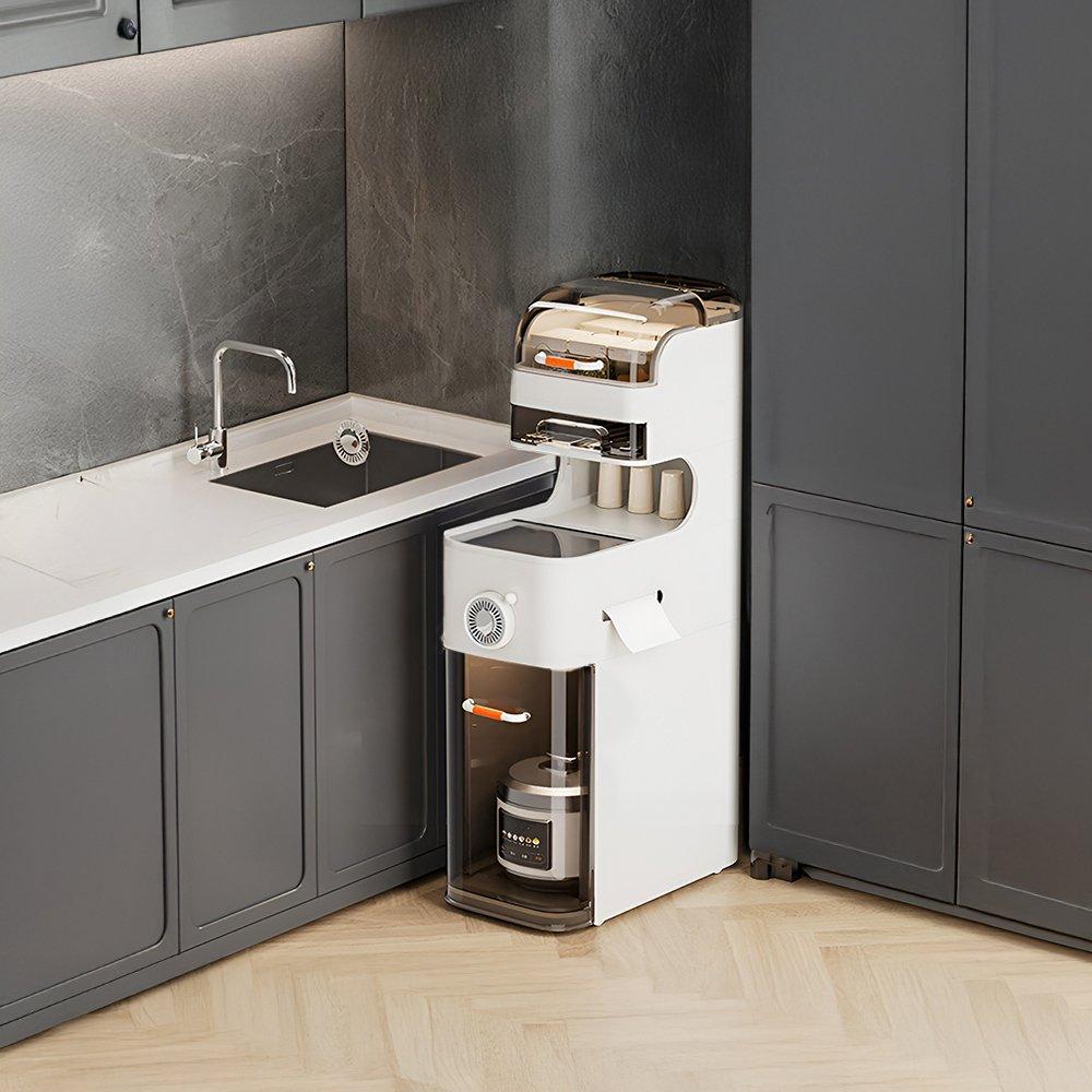 White - LIFE IDEAS - 5-Tier Storage Organizer with Drawers and Wheels - 1
