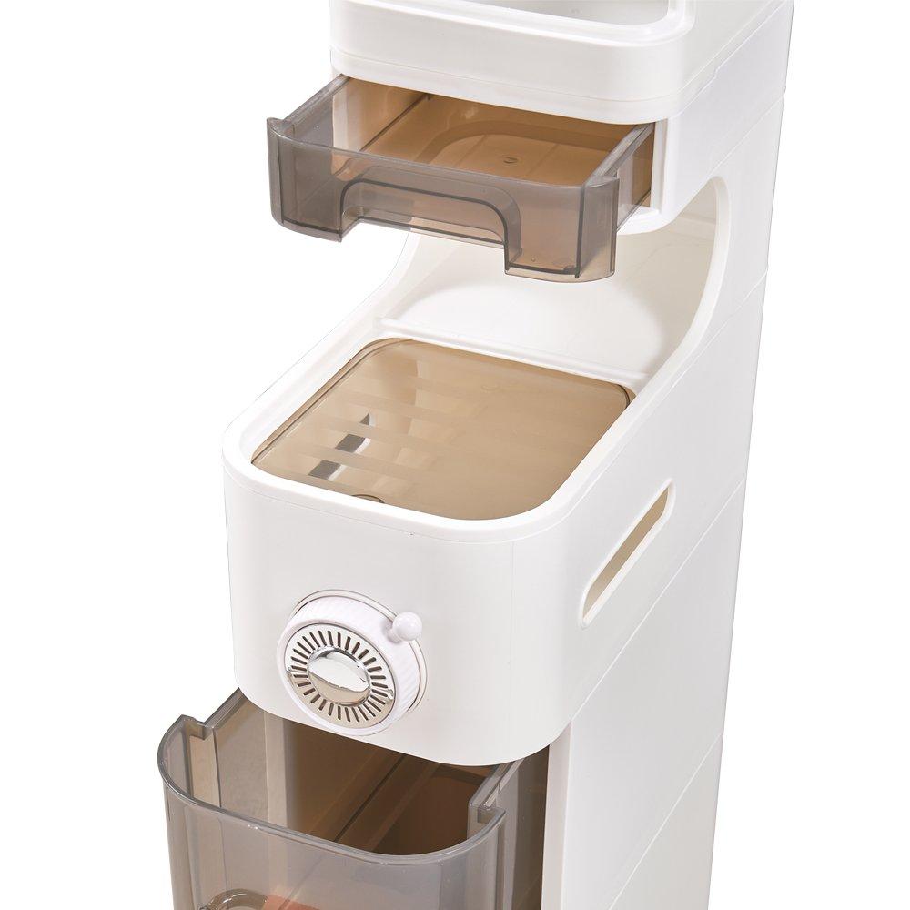 White - LIFE IDEAS - 5-Tier Storage Organizer with Drawers and Wheels - 6