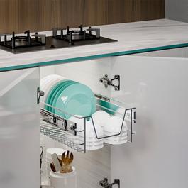 LIFE IDEAS Metal Sliding Kitchen Cabinet Basket Organizer