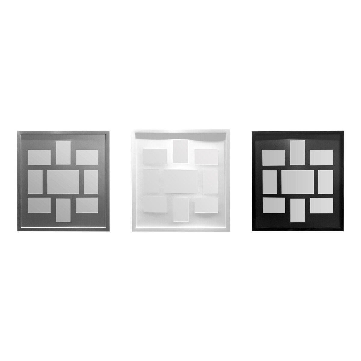 Black - Interiors by Premier - Maren Silver 9 Rectangular Multi Photo Frame - 2