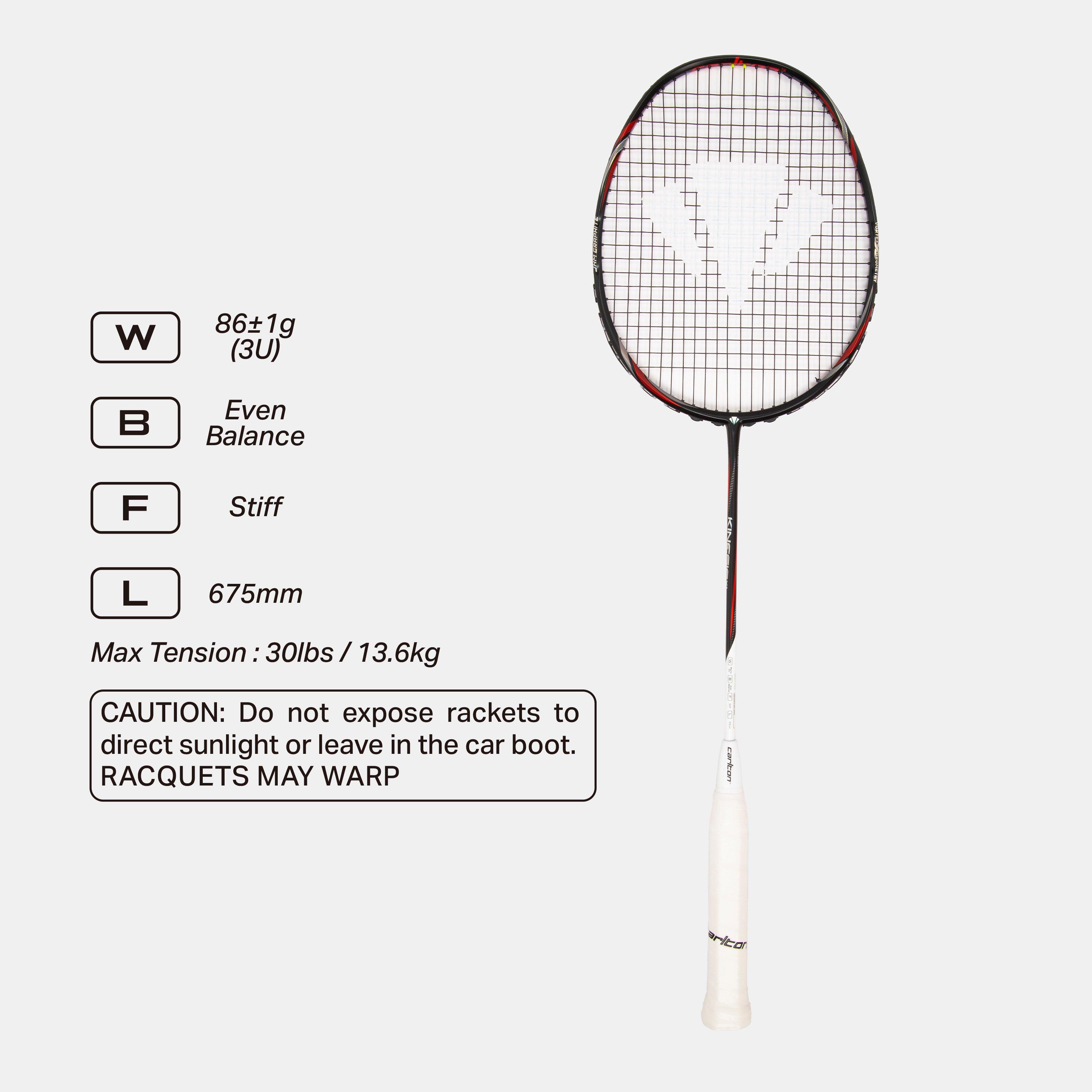 Zwart/Rood - Carlton - Kinesis X1 Badminton Racket - 1