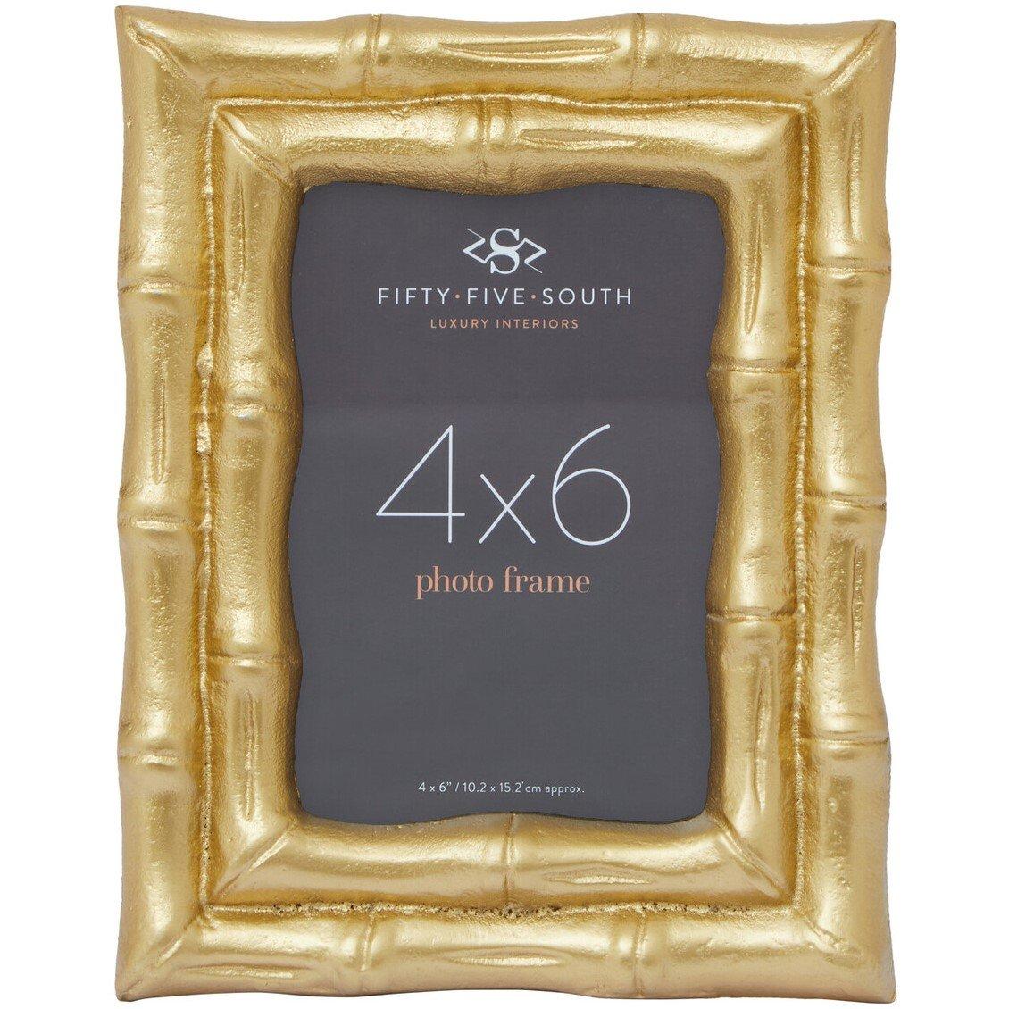 Gold Gold - Interiors by Premier - Hiba Gold Finish Bamboo Effect Photo Frame 4x6in - 3