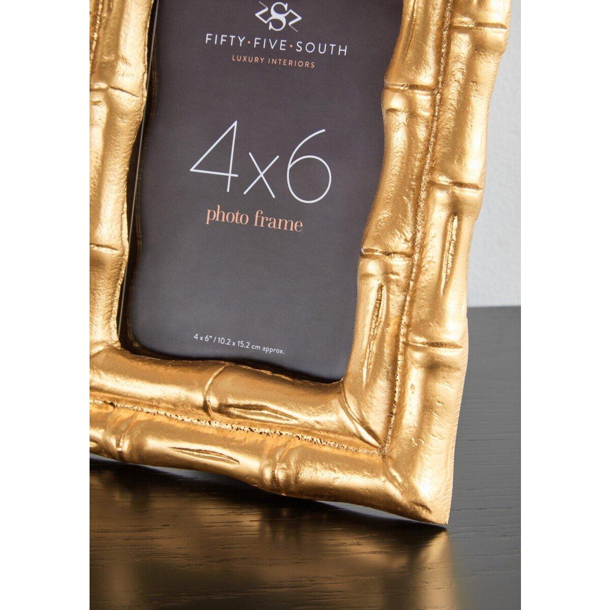 Gold Gold - Interiors by Premier - Hiba Gold Finish Bamboo Effect Photo Frame 4x6in - 4