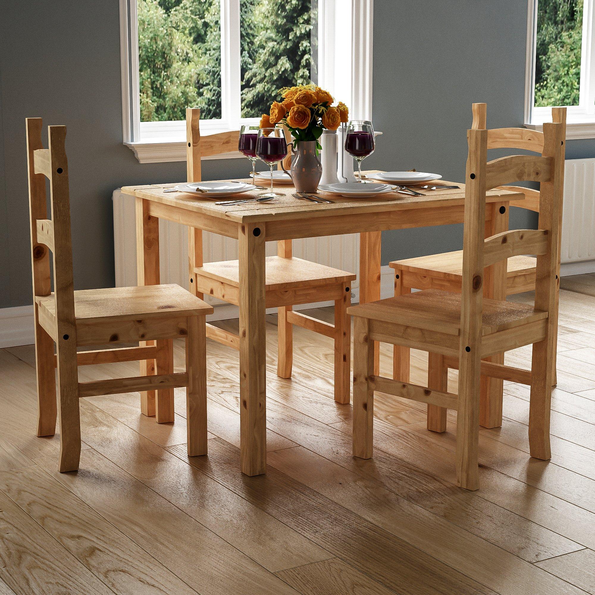 Lassic  Vida Designs Corona 4 Seater Dining Set - Pine - 4 Seater