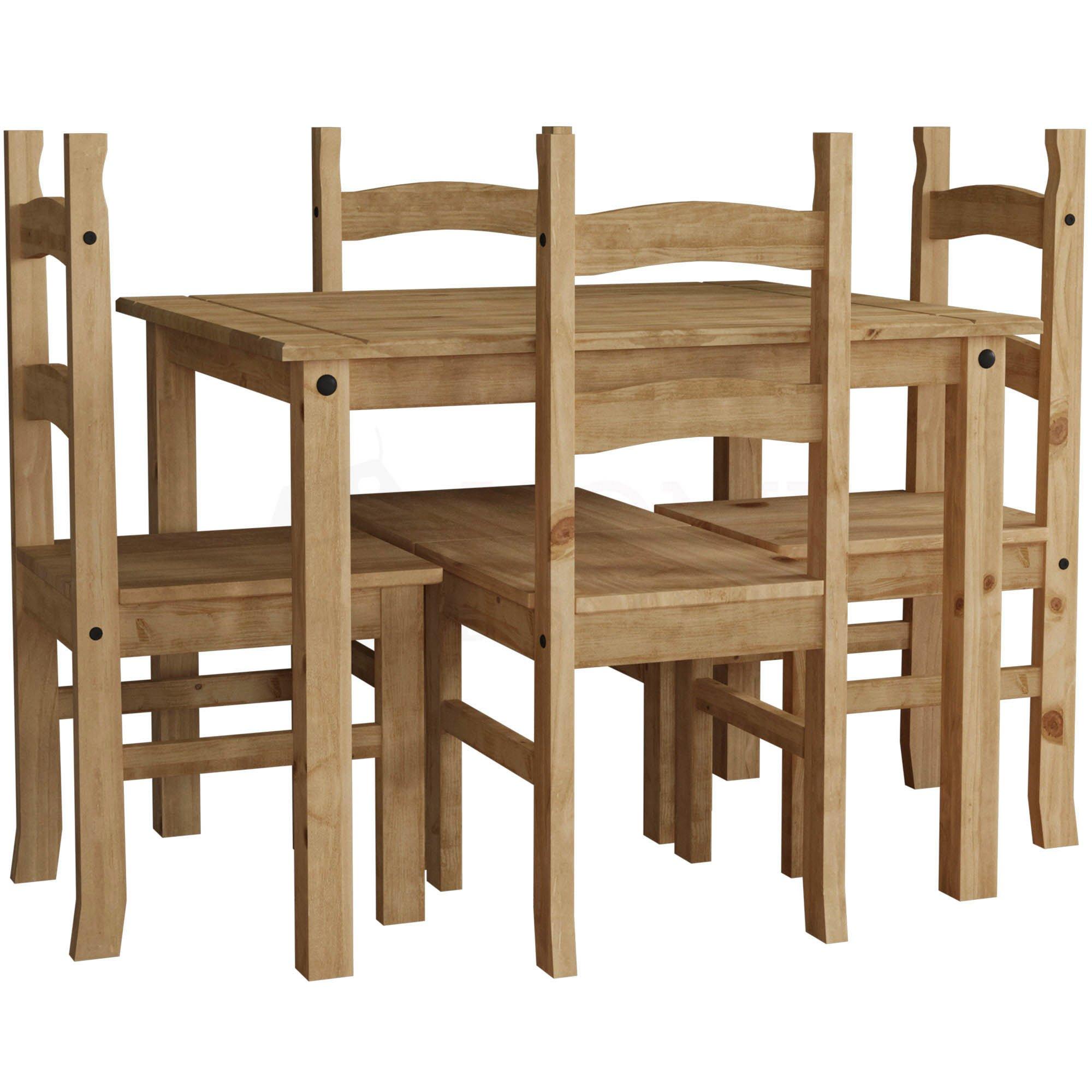 Pine - Lassic - Vida Designs Corona 4 Seater Dining Set - 6
