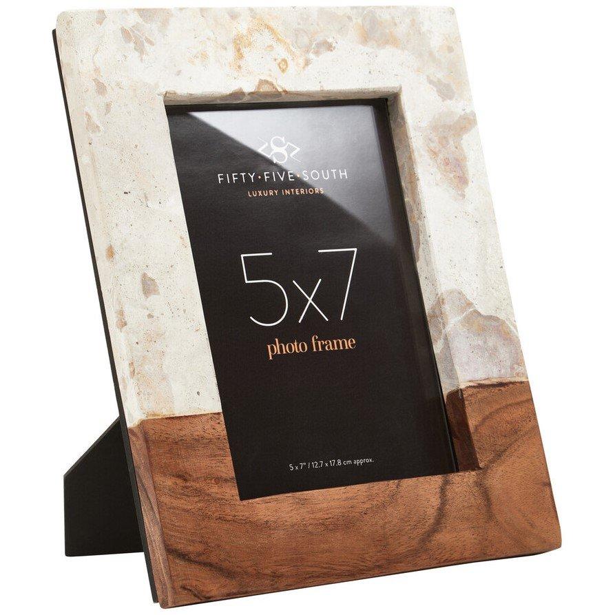 Clear Brown - Fifty Five South - Olena Marble and Acacia 5In X 7In Large Photo Fram - 2