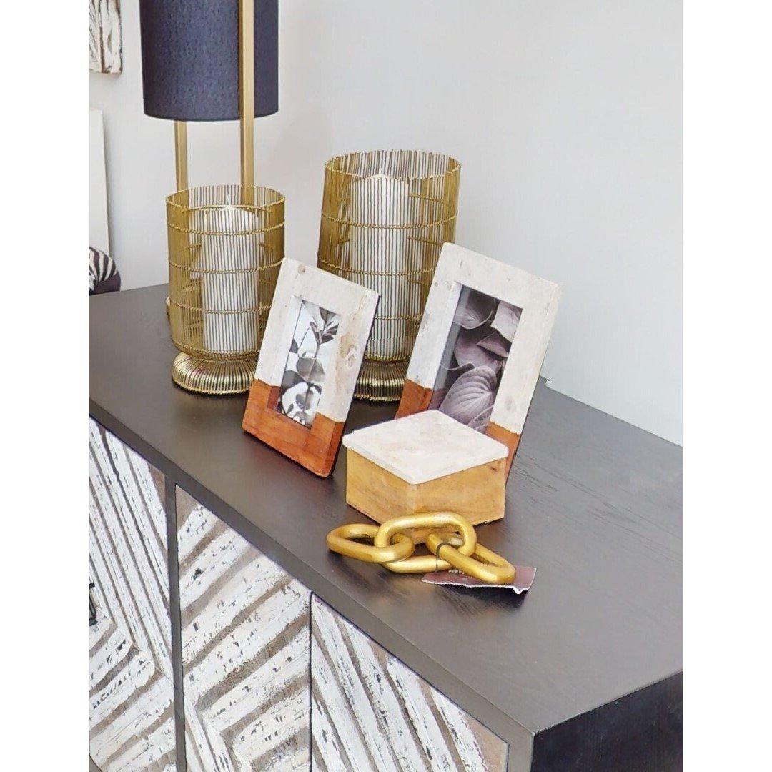 Clear Brown - Fifty Five South - Olena Marble and Acacia 5In X 7In Large Photo Fram - 4