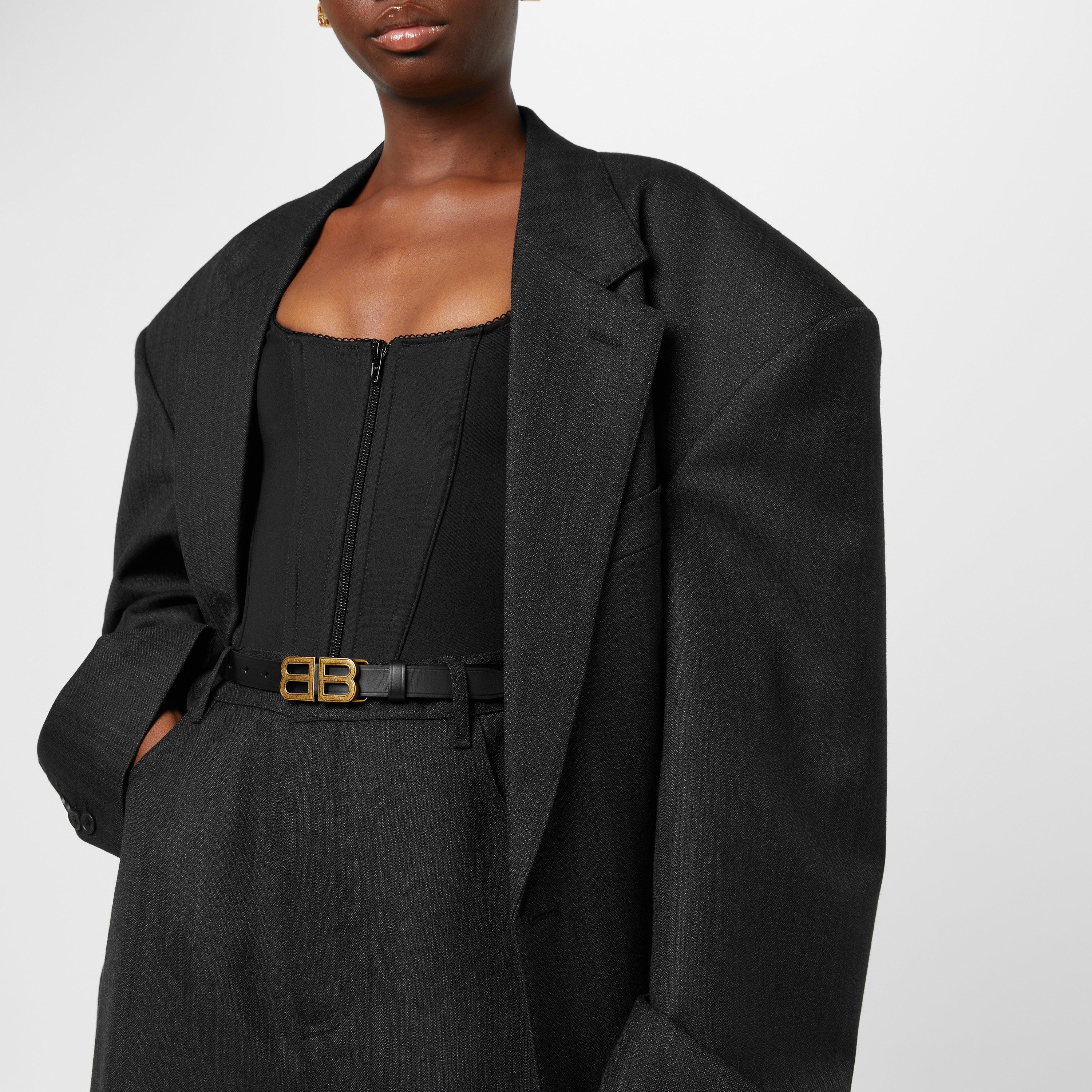 Black 1000 - Balenciaga - Bb Hourglass Thin Belt - 2