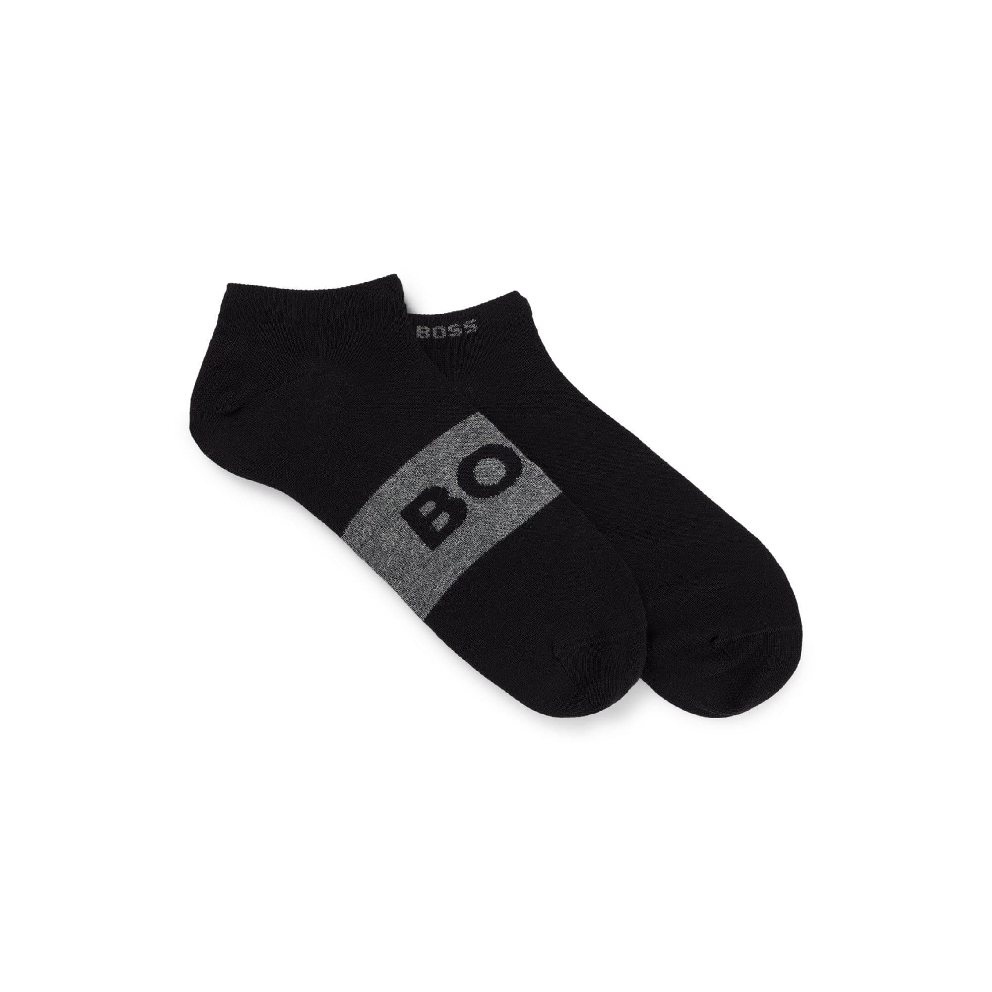 Black - Boss - 2 Pack of Logo Ankle Socks - 2