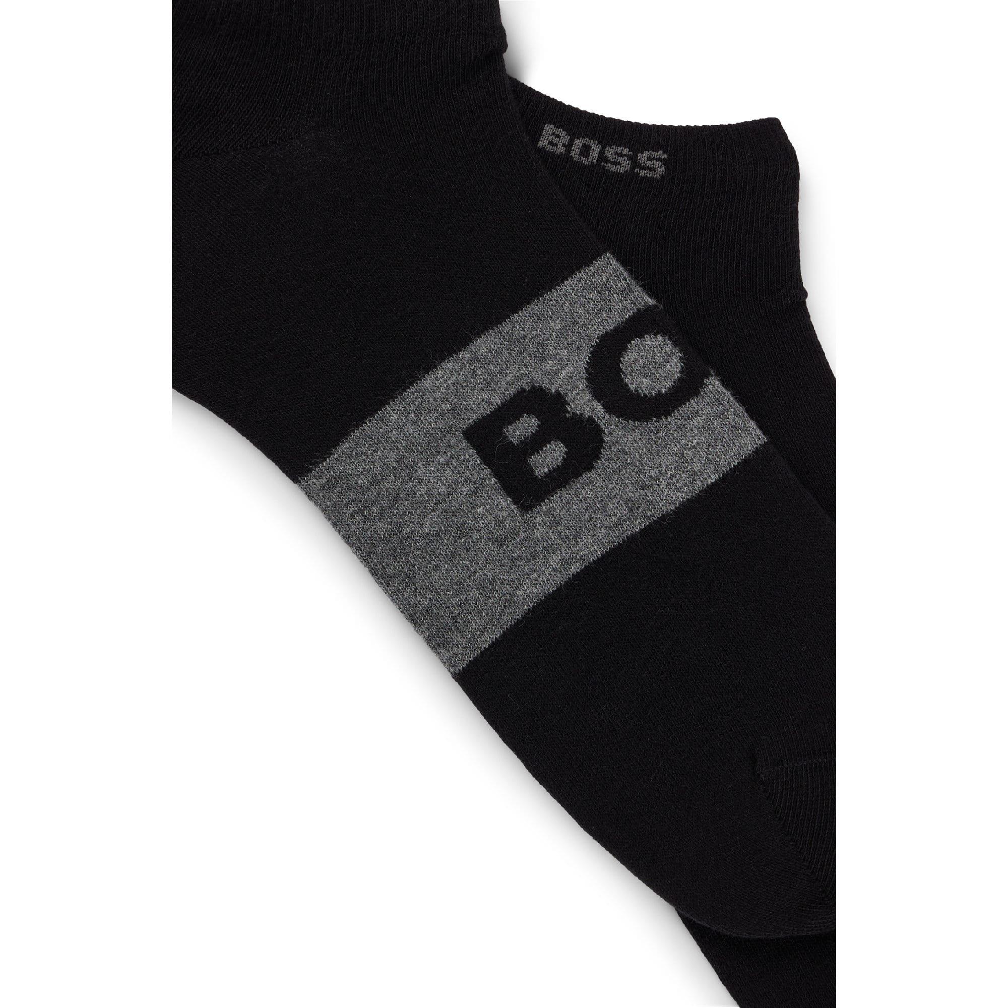 Black - Boss - 2 Pack of Logo Ankle Socks - 3