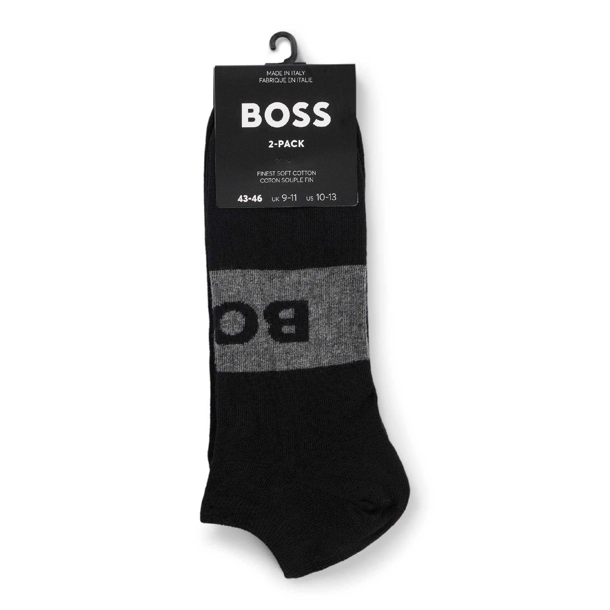 Black - Boss - 2 Pack of Logo Ankle Socks - 4