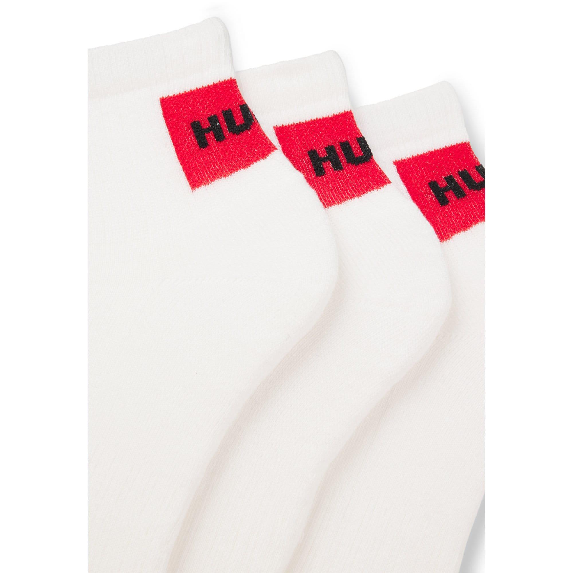 White - Hugo - 3 Pack of Logo Ankle Socks - 4