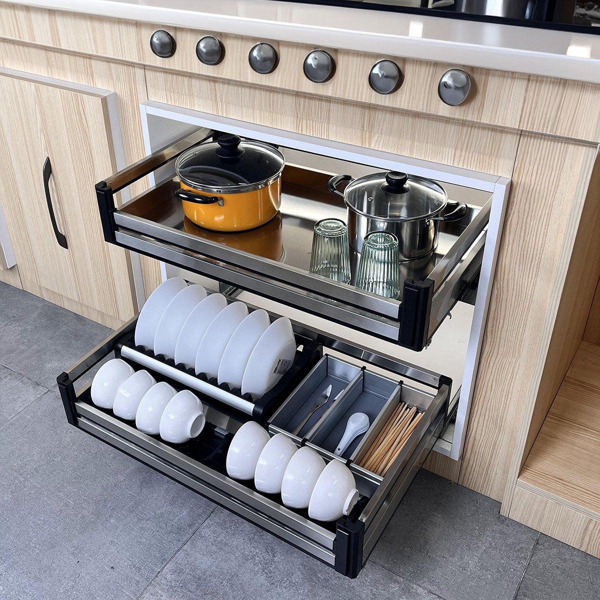 Silver - LIFE IDEAS - Stainless Steel Cabinet Pull-Out Basket - 2