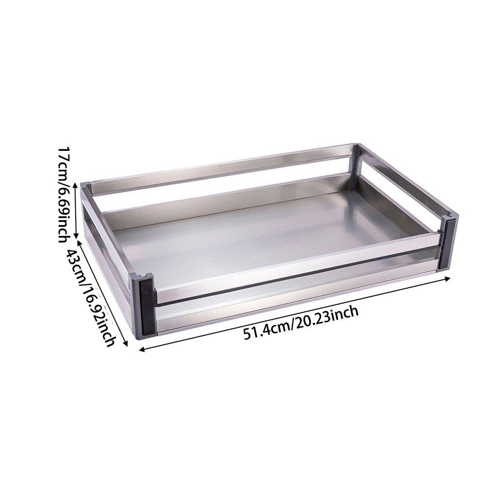 Silver - LIFE IDEAS - Stainless Steel Cabinet Pull-Out Basket - 6