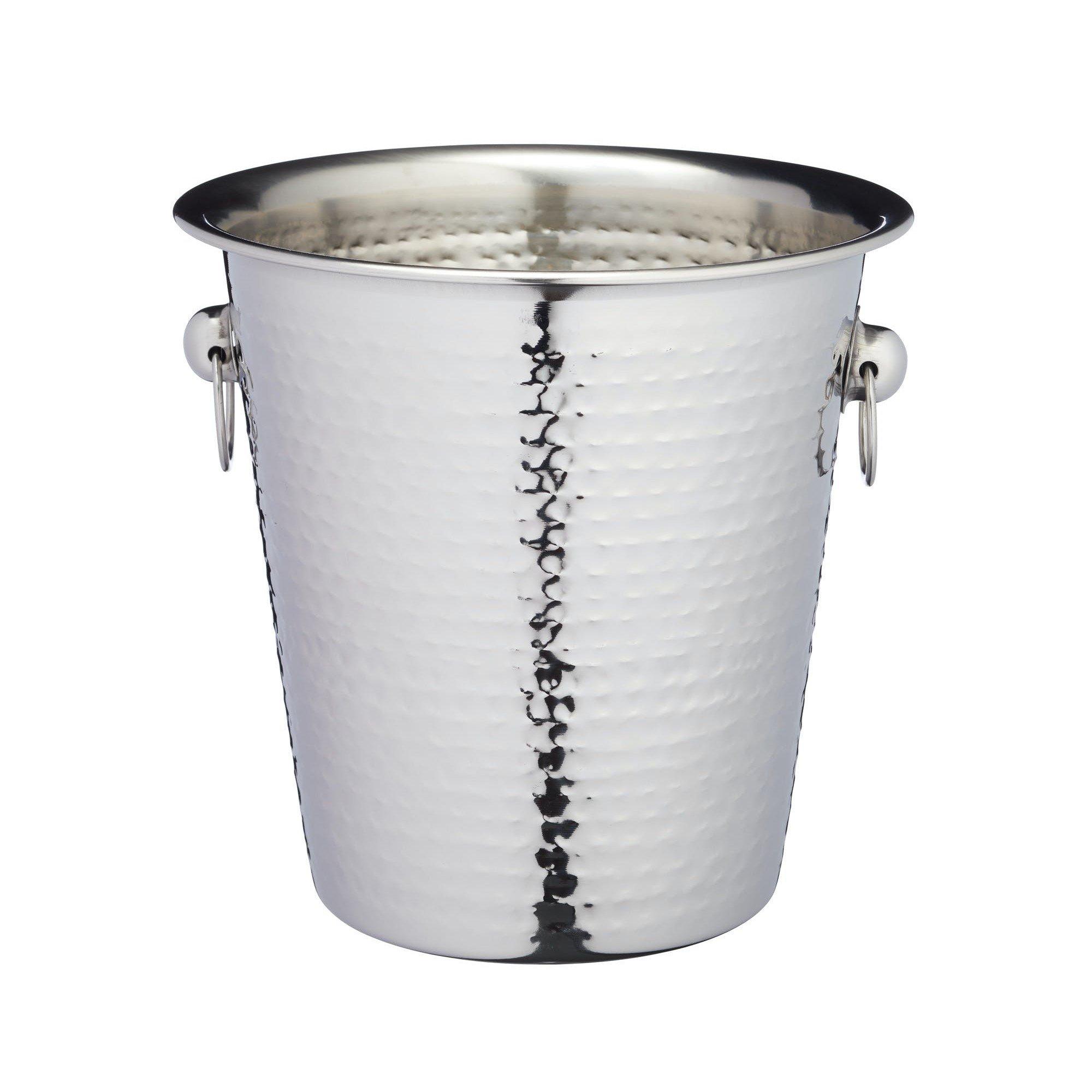 Barcraft  Hammered-Steel Sparkling Wine & Champagne - Silver - 21x20x21
