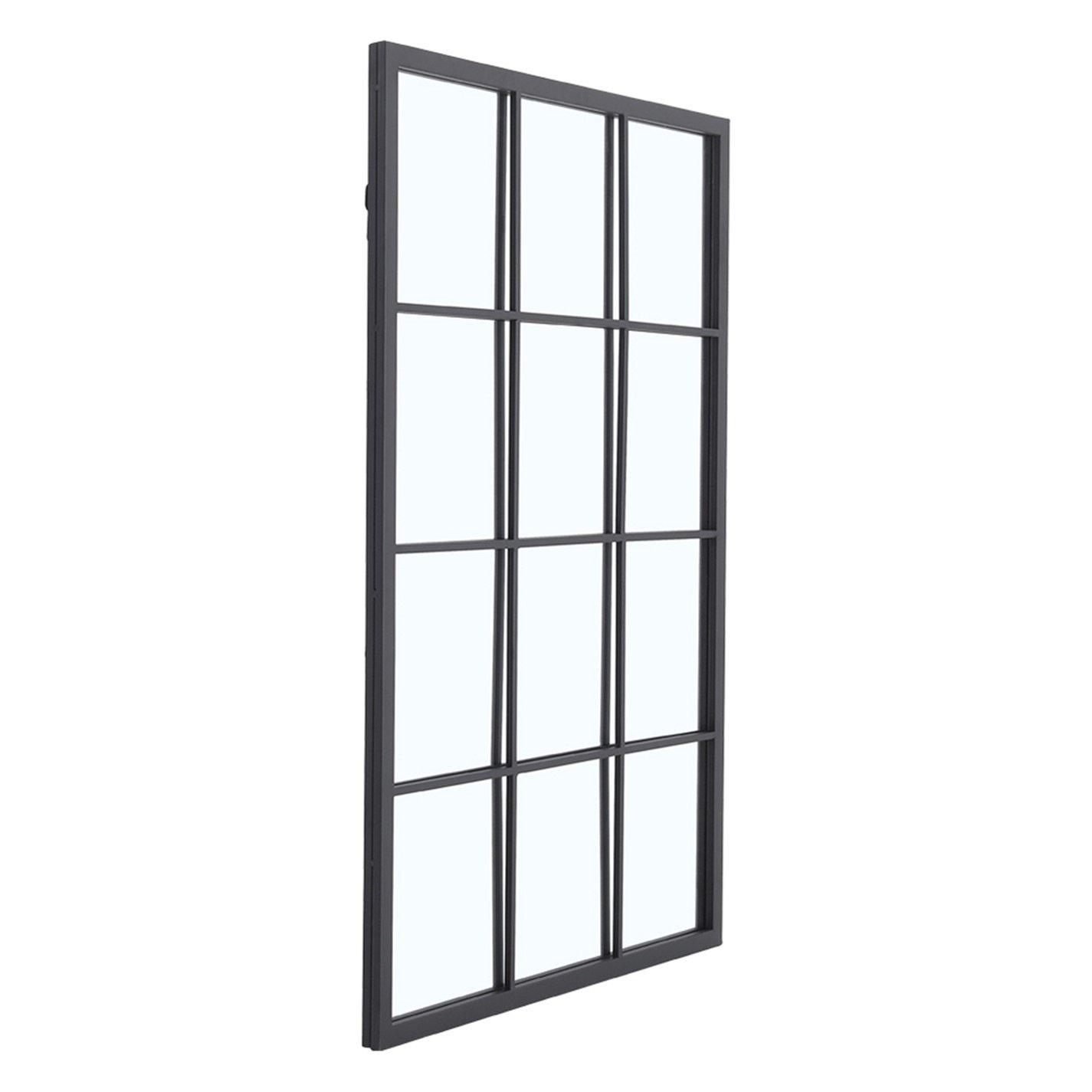 Black - LIFE IDEAS - Classic Window Mirror Wall Accent Metal Framed - 3