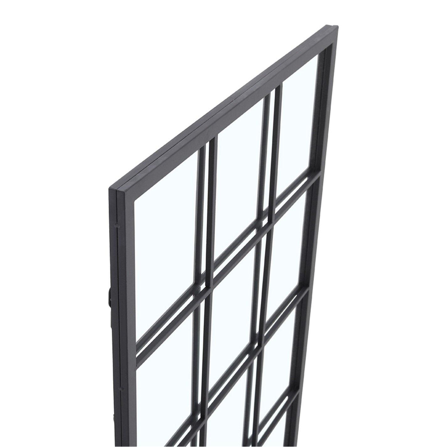 Black - LIFE IDEAS - Classic Window Mirror Wall Accent Metal Framed - 4