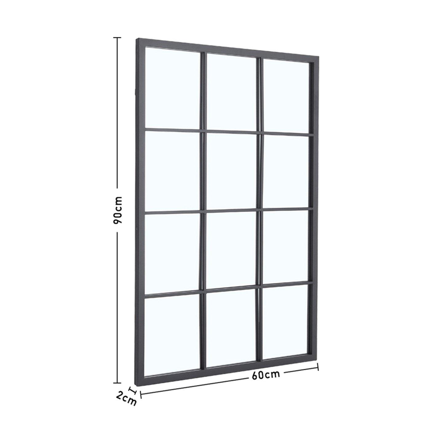 Black - LIFE IDEAS - Classic Window Mirror Wall Accent Metal Framed - 7