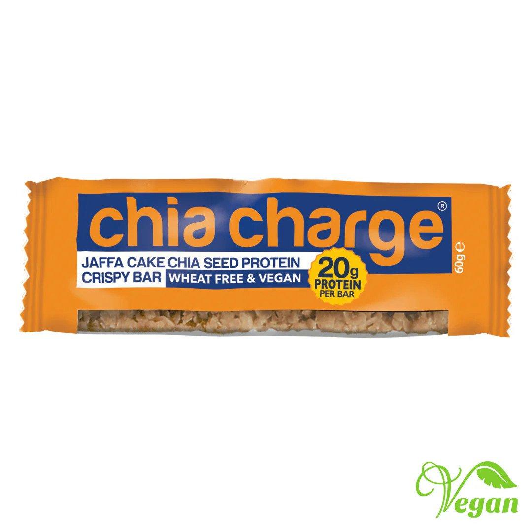 Jaffa Cake - Chia Charge - Crispy Vegan Protein Bars (10 x 60g Ba