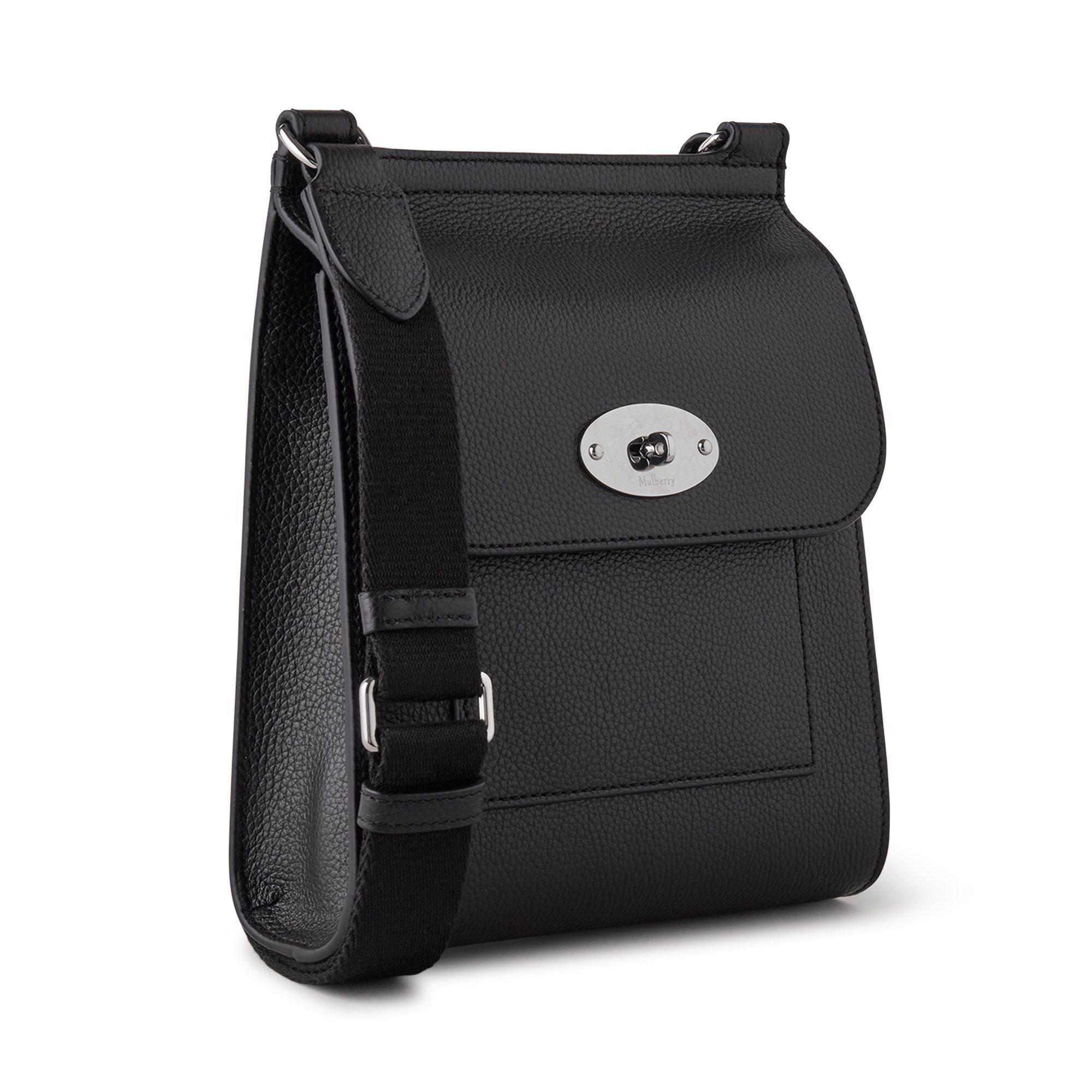 Black Silver - Mulberry - Small Antony Leather Messenger Bag - 4