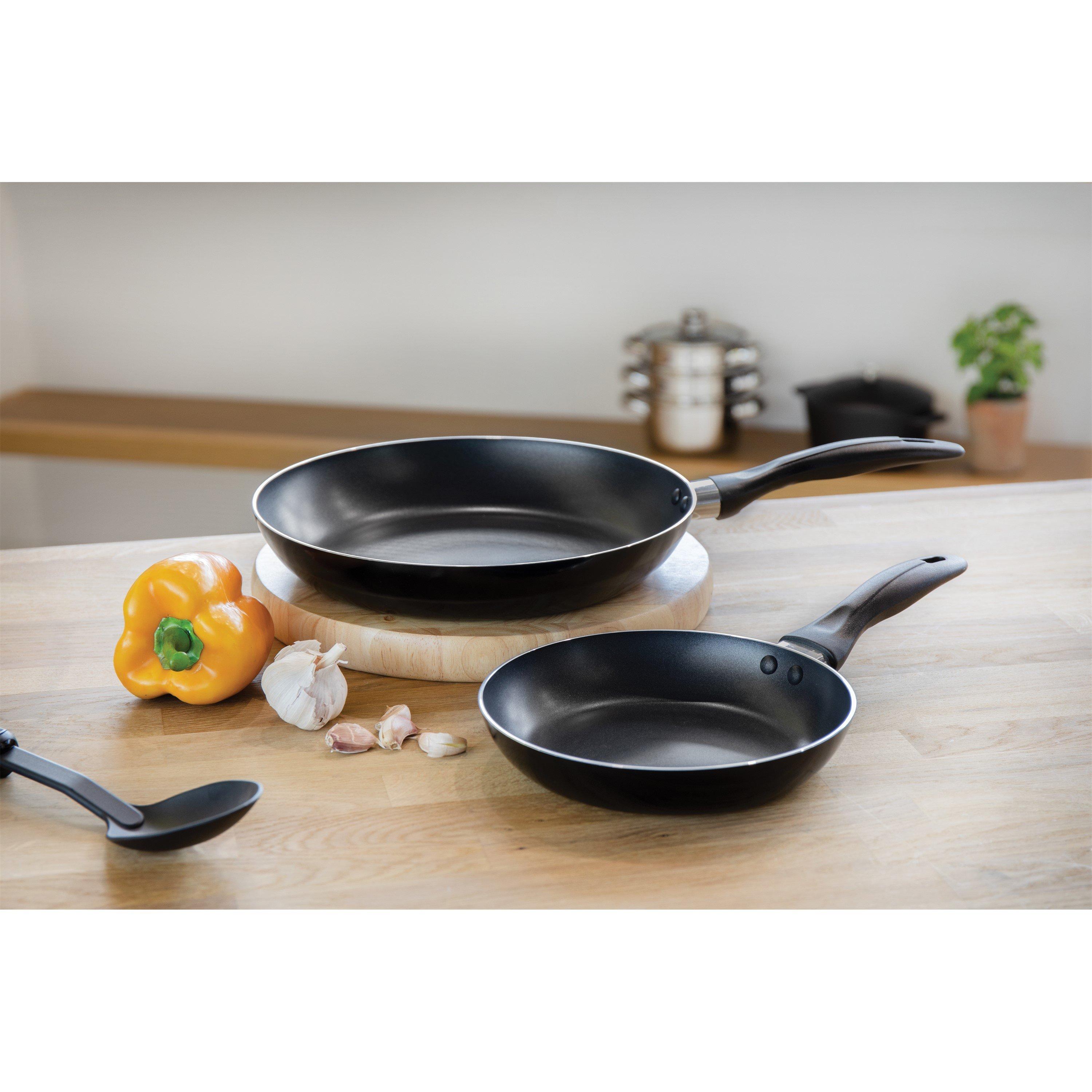 Black - KitchenCraft - KitchenCraft Non-Stick Aluminium Frying Pans Set, - 2