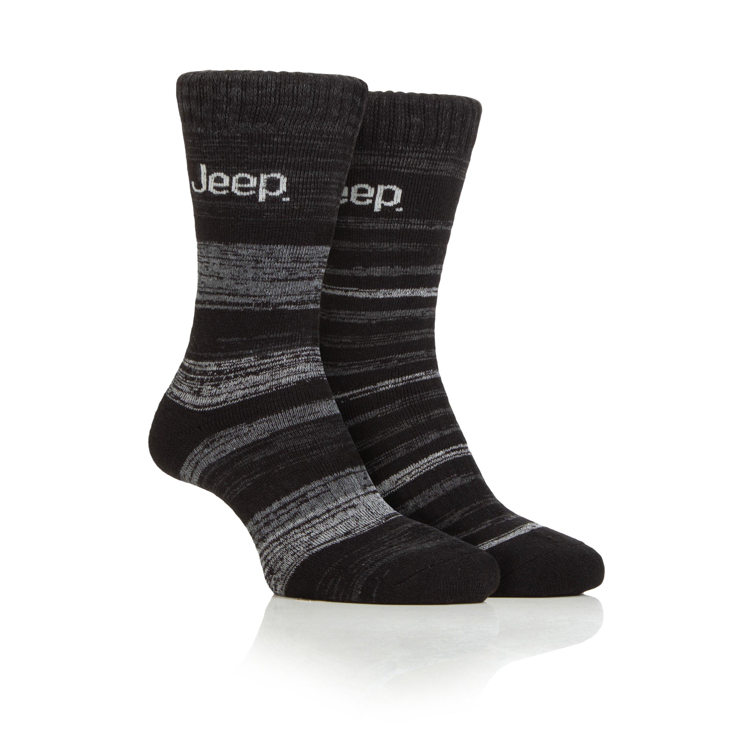 Preto/Carvão - Jeep - 2 Pack Thermal Boot Socks Mens - 1
