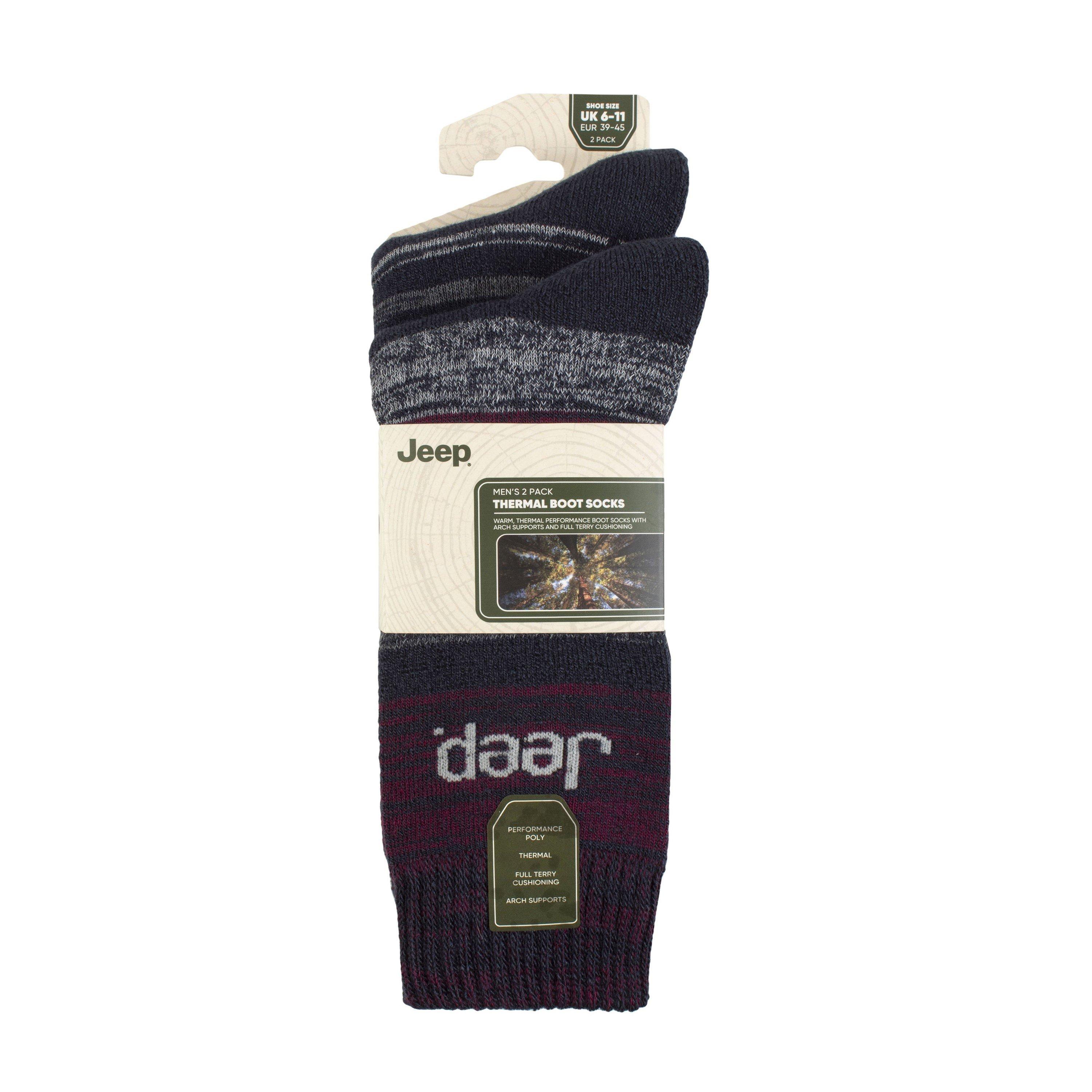 Marine/Beere - Jeep - 2 Pack Thermal Boot Socks Mens - 2