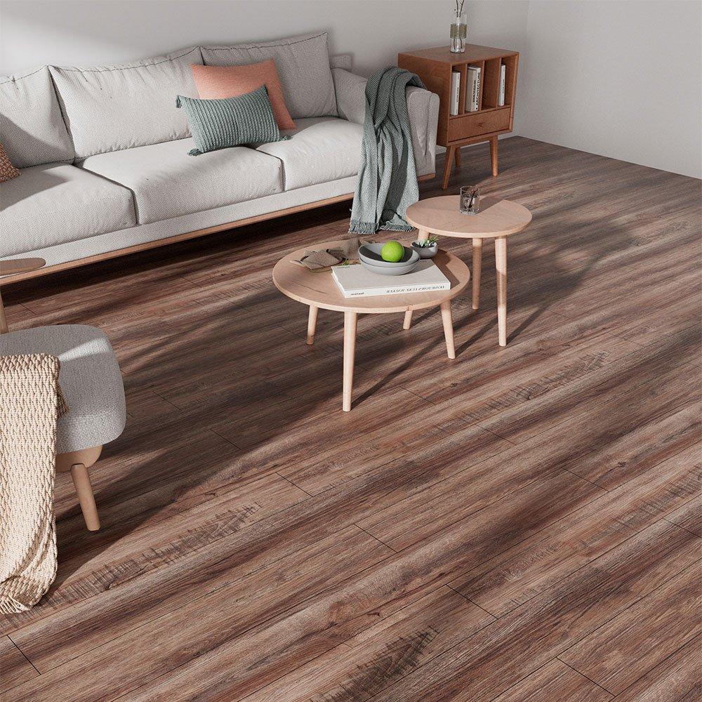 Brown - LIFE IDEAS - Wood Grain SPC Vinyl Flooring - 1