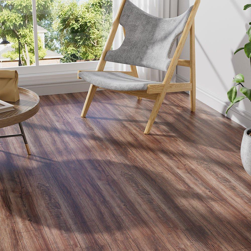 Brown - LIFE IDEAS - Wood Grain SPC Vinyl Flooring - 2