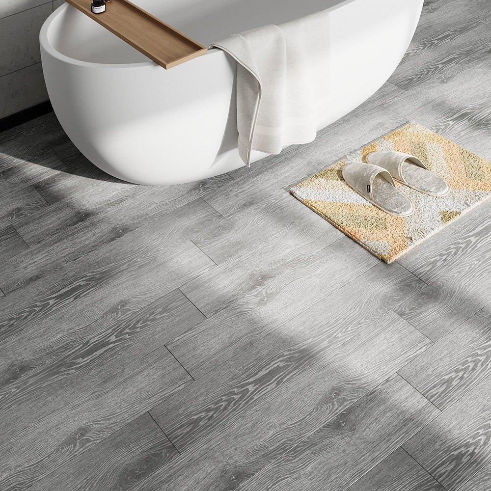 Grey - LIFE IDEAS - 20Pcs Wood Grain PVC Flooring - 1