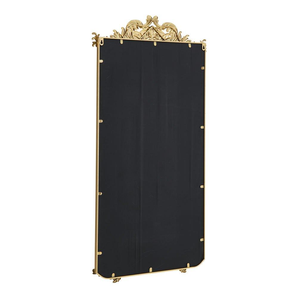 Gold - LIFE IDEAS - Antique Gold Metal Ornate Full-Length Mirror - 4