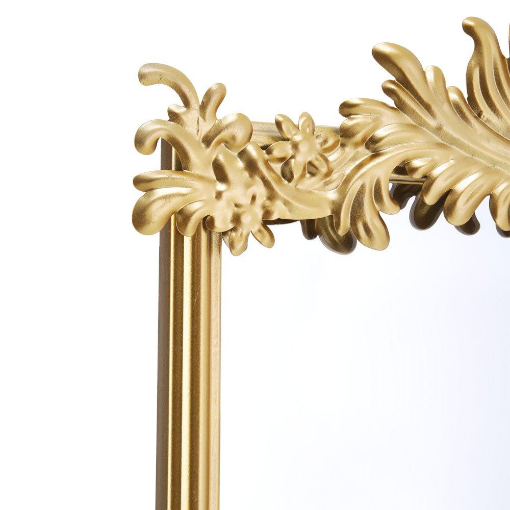 Gold - LIFE IDEAS - Antique Gold Metal Ornate Full-Length Mirror - 5