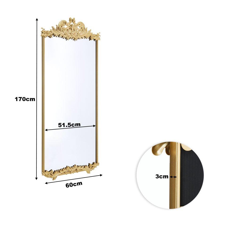 Gold - LIFE IDEAS - Antique Gold Metal Ornate Full-Length Mirror - 8