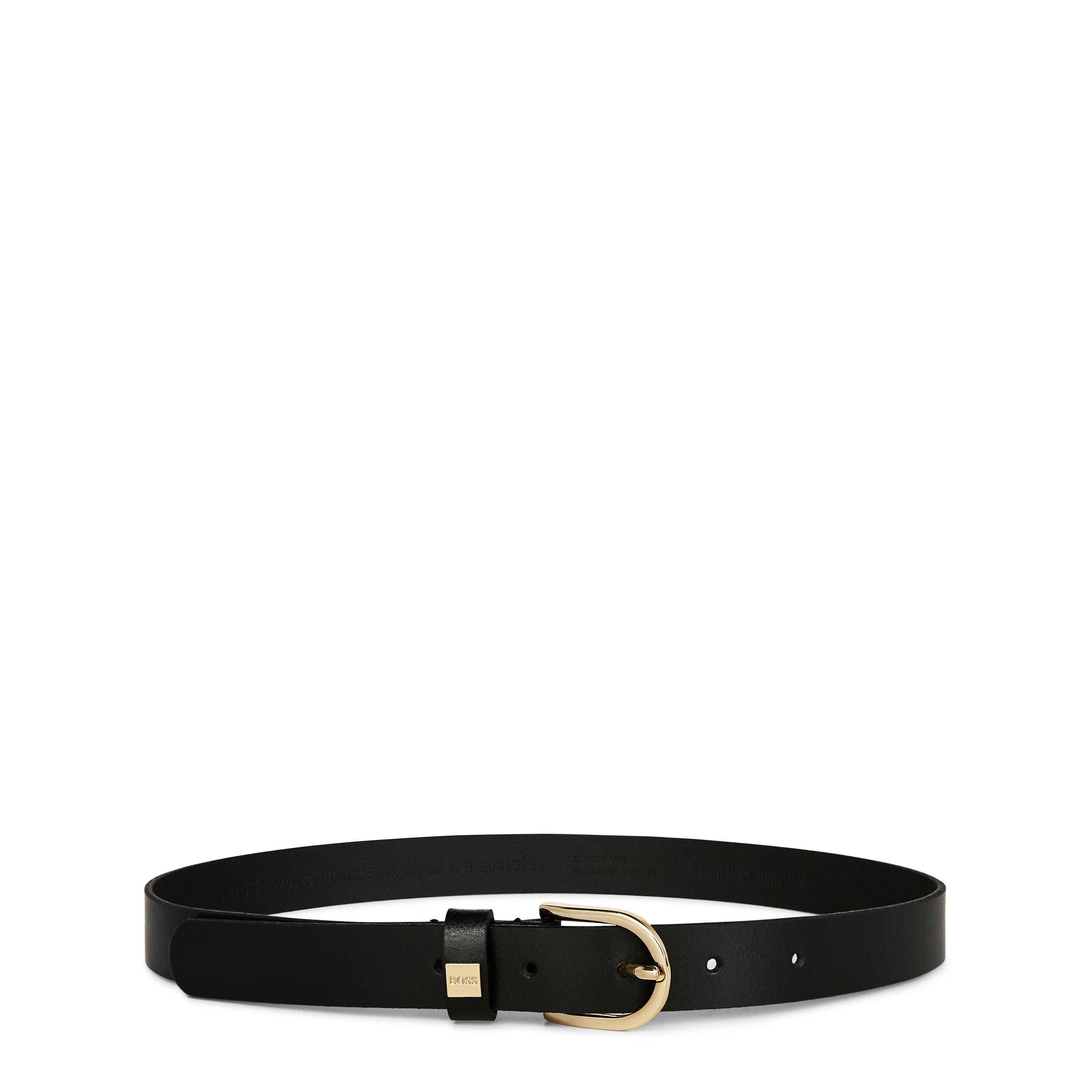 Black 001 - Boss - Women's Scarlet Leather Belt, Italian Cow Skin - 1