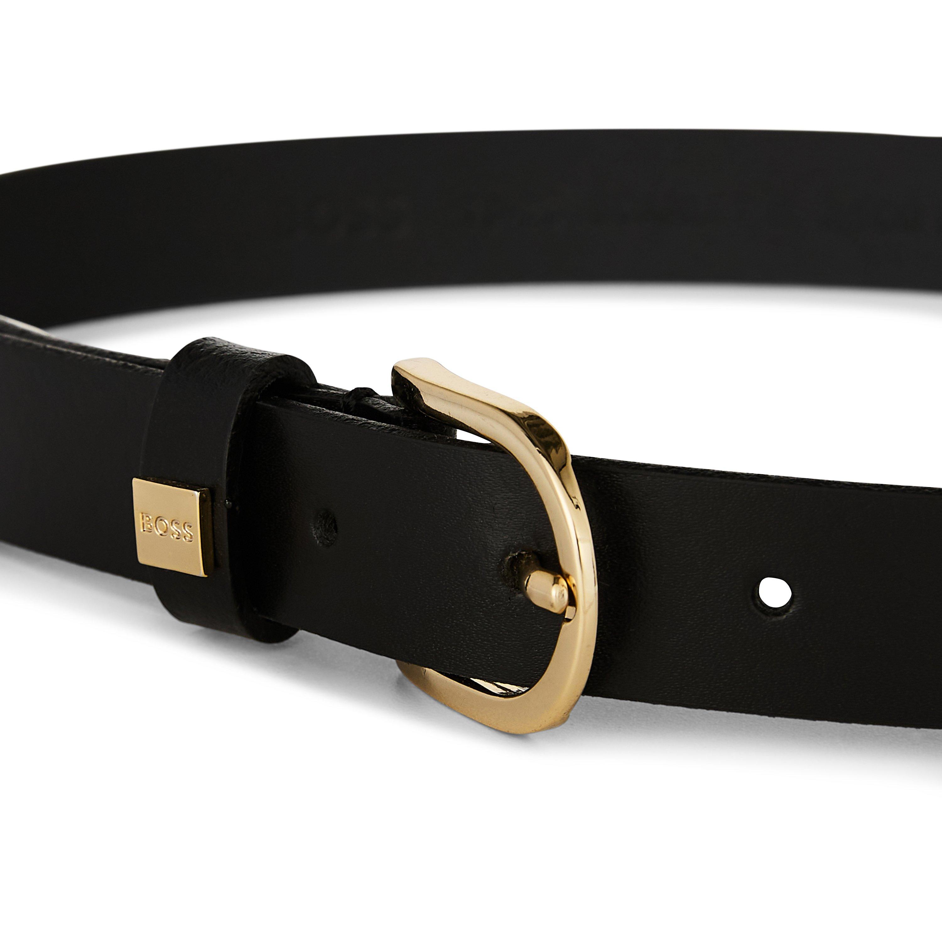 Black 001 - Boss - Women's Scarlet Leather Belt, Italian Cow Skin - 3